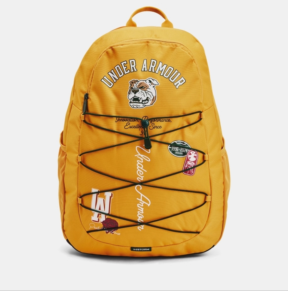 NWT Under Armour Hustle Sport Backpack Golden Yellow/White